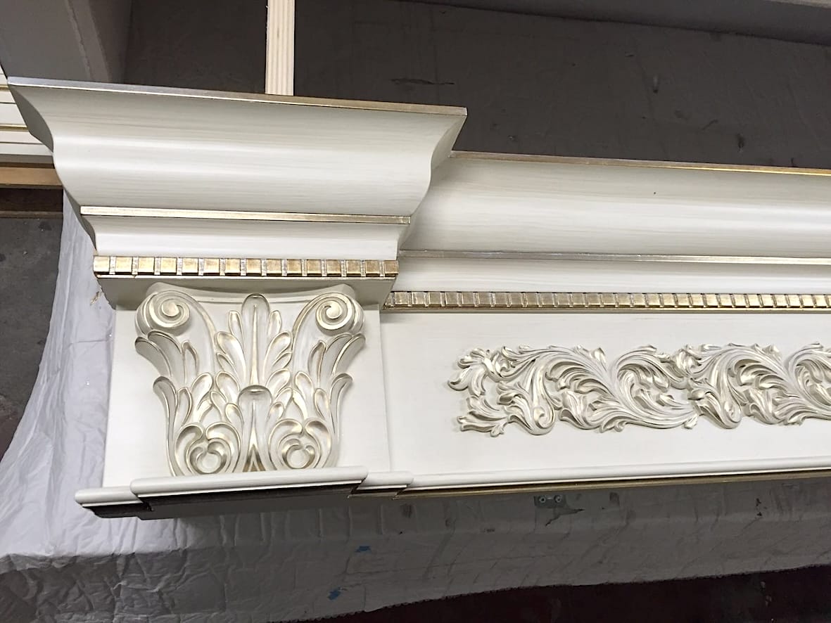 Gilding of decorative elements for top frame door-private residence-San Petersburg 2016