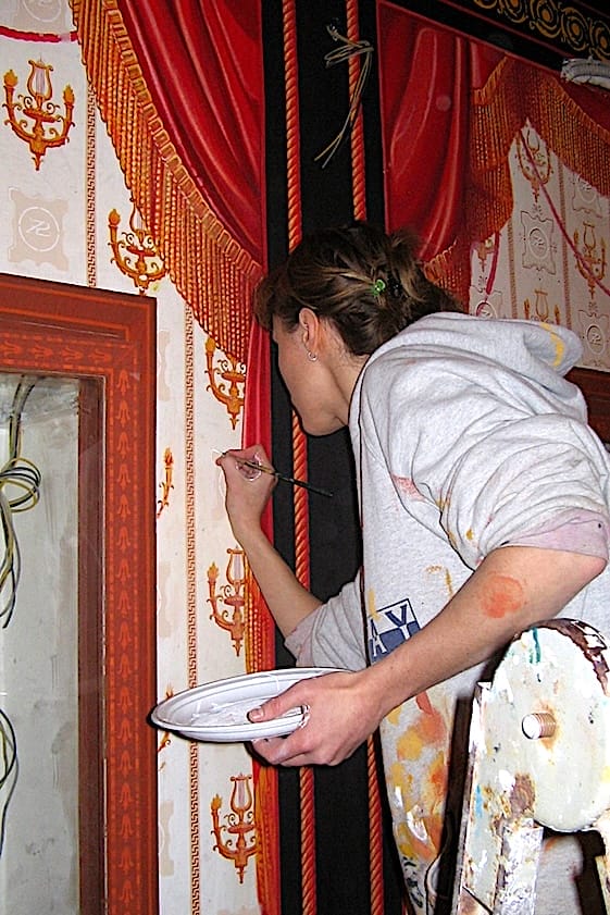 Wall decoration work in progress-Zannetti jewellery store-Italy 2007